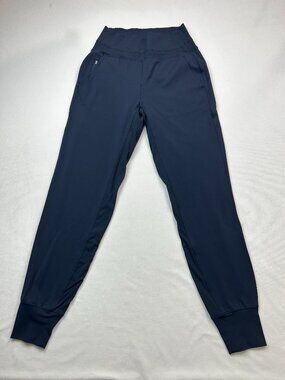 Athleta Venice High Rise Jogger Pant XS Tall Navy Blue Mixed Media Pockets